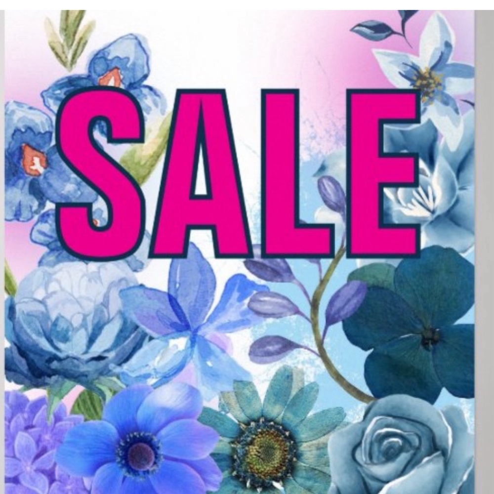 Floral Blue and Pink SALE Poster